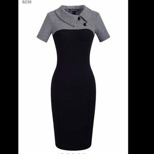 Retro Chic Color Block Lapel Dress